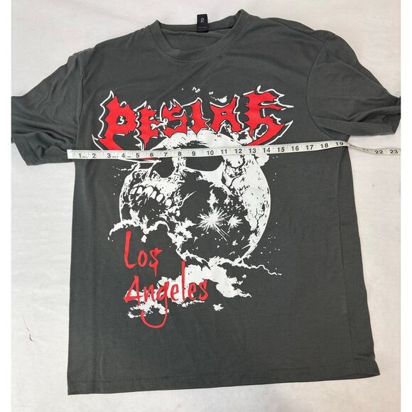 Romwe Graphic Tee Los Angeles Skull Grunge Punk Edgy Urban Street - Size Small - Picture 3 of 6